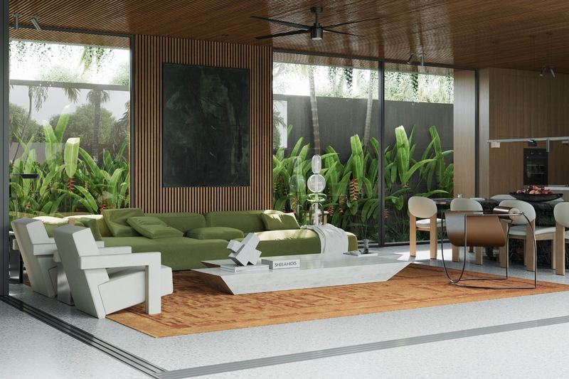 .618 Collection: living room with green furniture