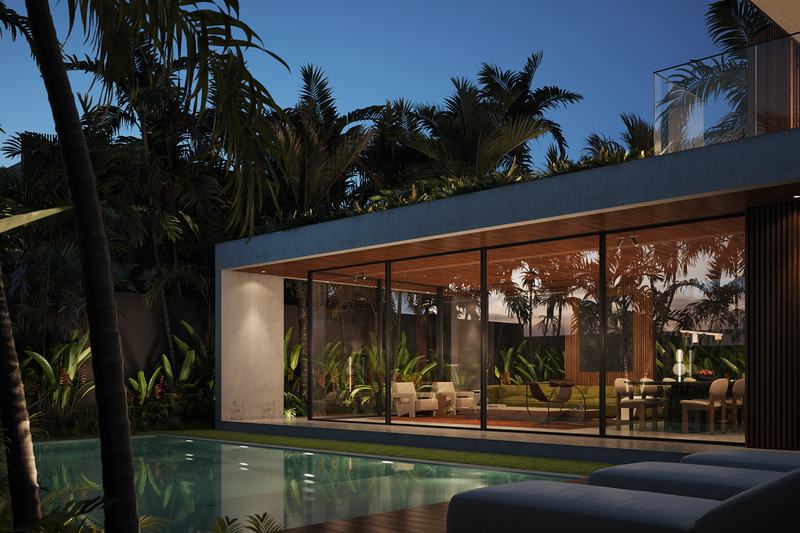 .618 Collection Vol.2: villa and pool in the evening, render