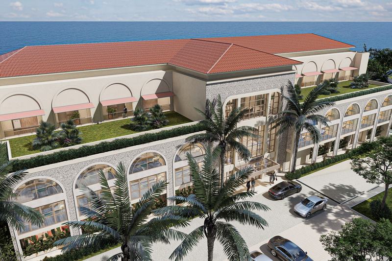 Amali Luxury Residence: buildings and courtyard from the air