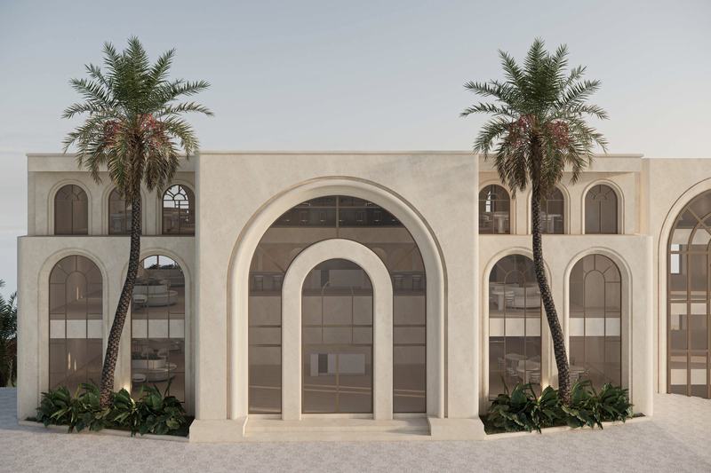 AZORIA Solea: arched gateway with palms