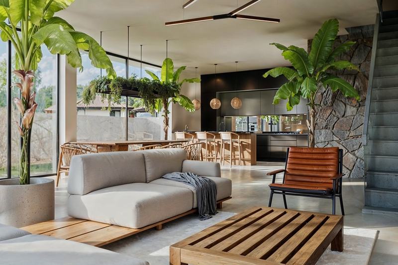 Bali Balance Villas: living room with a panoramic window, developer's render