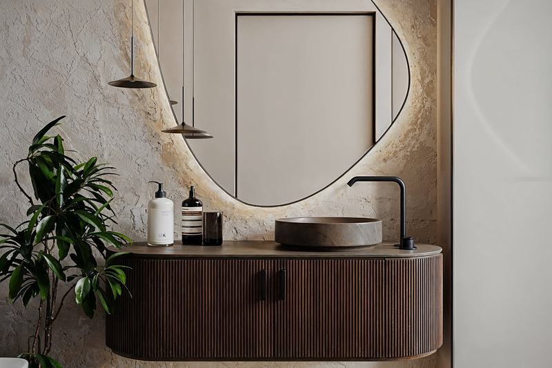 Bali Balance Villas: bathroom with a stone basin, developer's render