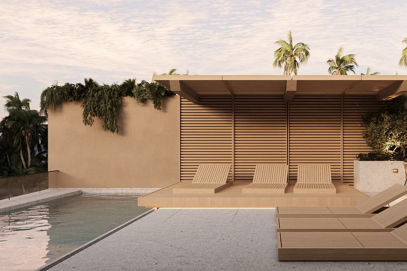 Four-bedroom villa at Bingin Elements: pergola over the pool