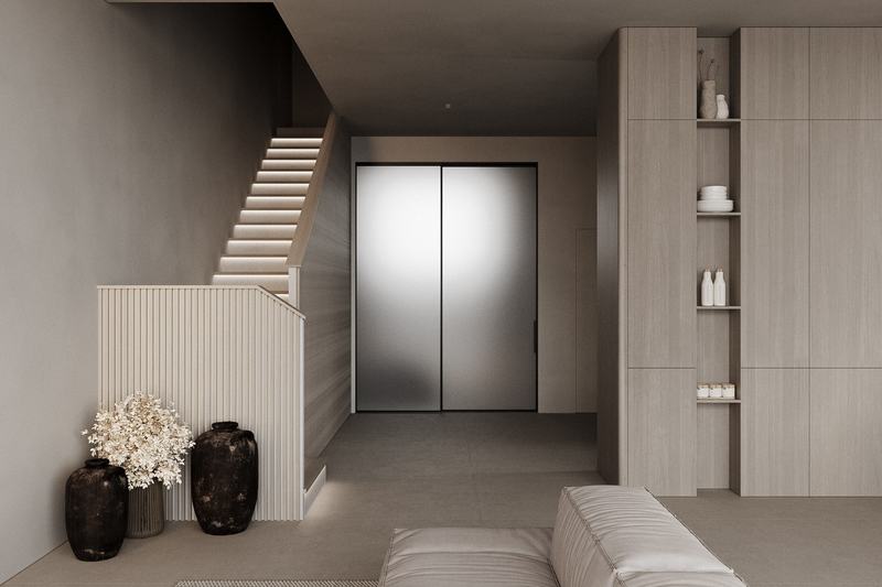 Bingin Elements 296 m² villa: entrance hall and staircase