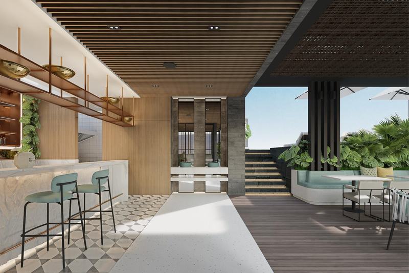 Boutique Hotel Bali Balance: bar and open-air lounge on the roof, developer's render