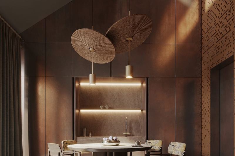 BSO Villa 1BD: dining nook by a brick wall