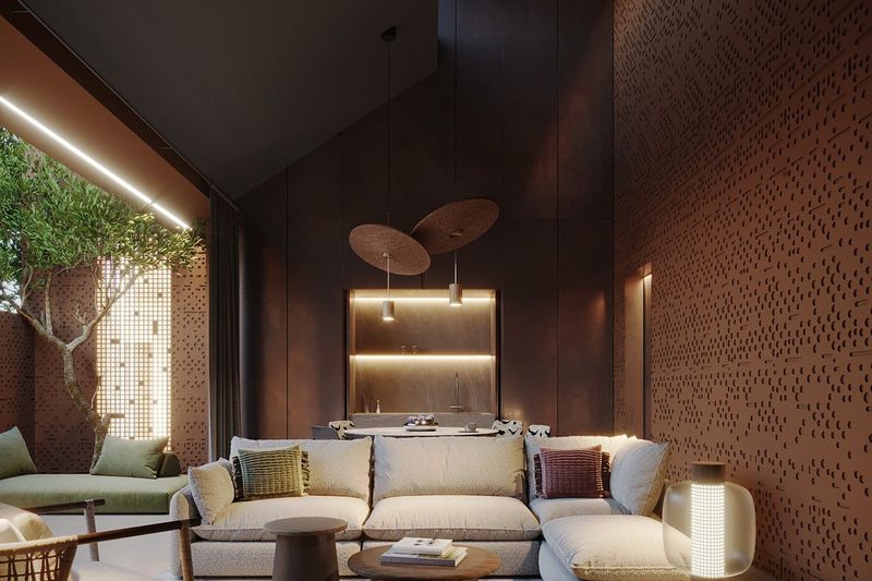 BSO Villa 2BD render: tall living room in one of the project's villas