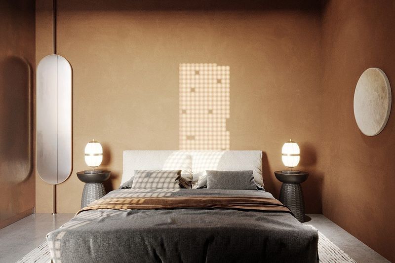 BSO Villa 1BD: bedroom with a tall mirror and nightstand