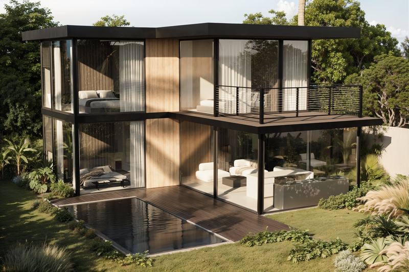 Dreamland Villas 3BR: rendering of the villa with its pool