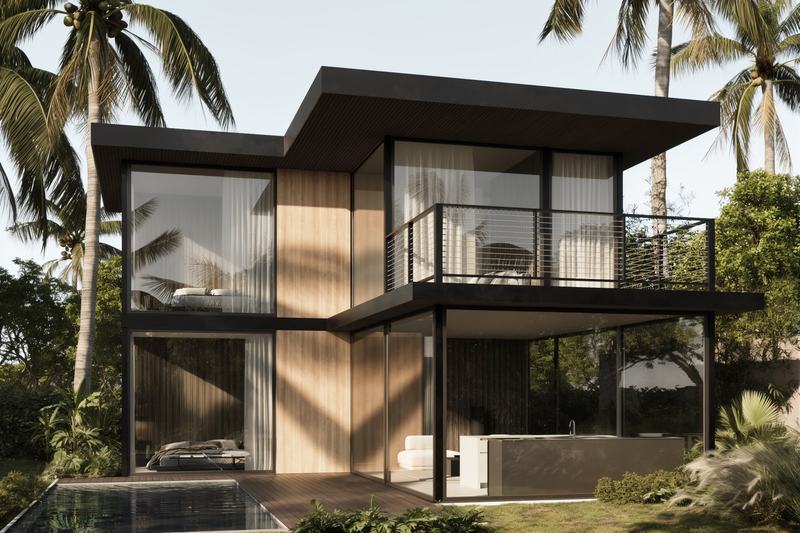 Dreamland Villas 3BR: facade with the upstairs balcony