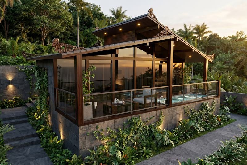 EcoWood 1BR: the villa among greenery on the slope