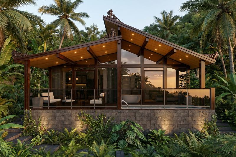 EcoWood 1BR: front terrace and plunge pool