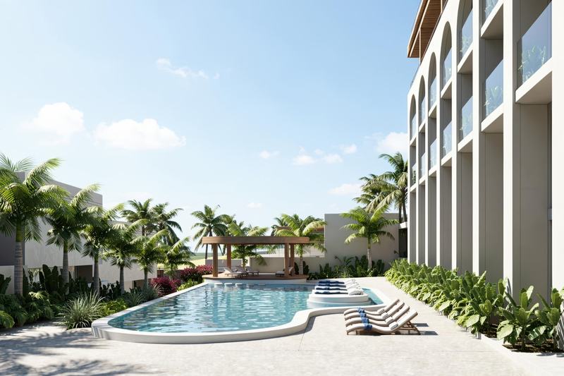 EDEM II studio: shared pool in daylight (render)