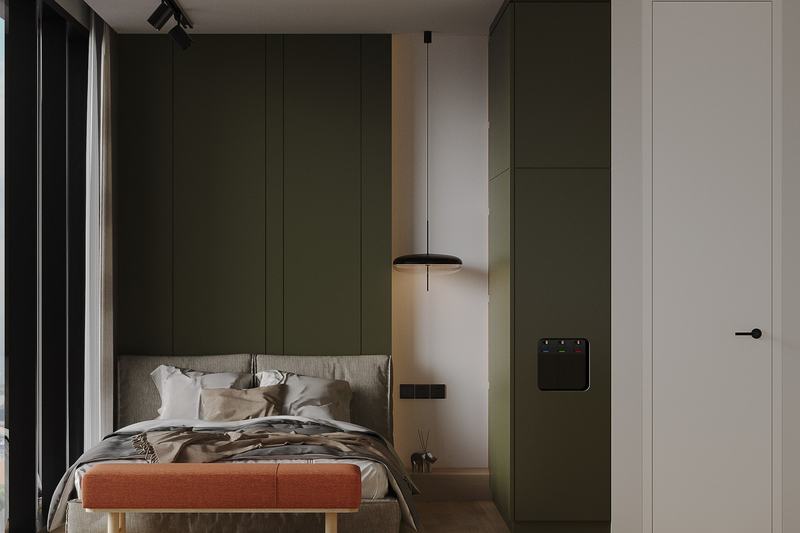 Elysium eco-city studio: bed and built-in wardrobe