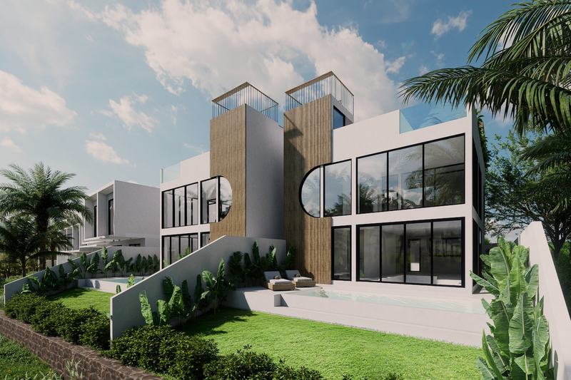 Elysium eco-city 2BR villa: side view of the house