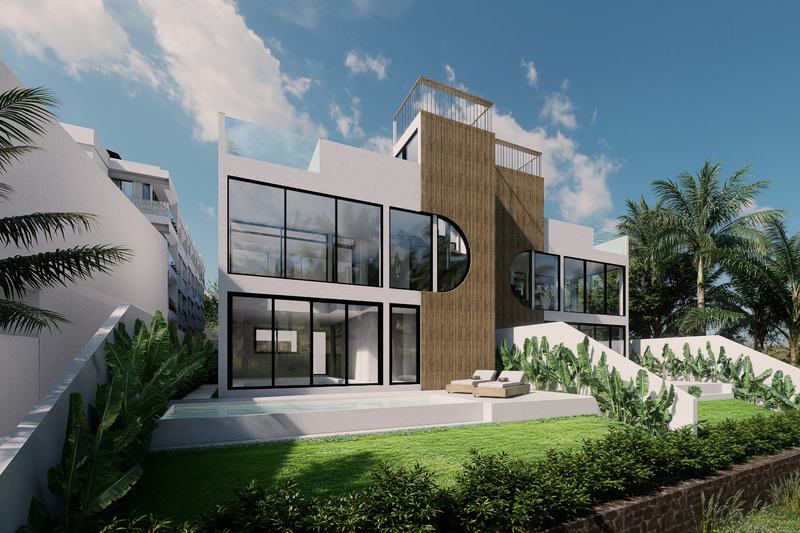 Elysium eco-city 2BR villa: front lawn