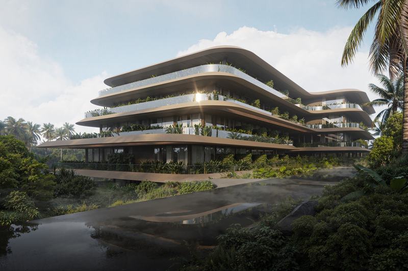 Luna Residences: the building from the entrance side, developer's render