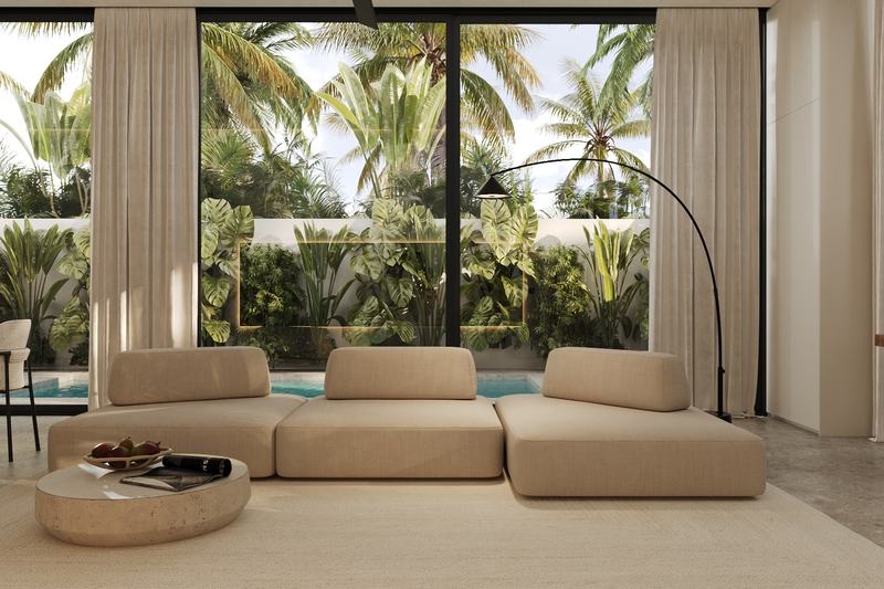Haven Villa at Manta Livin: lounge with a panoramic window