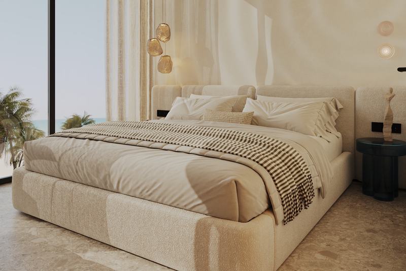 Manta Seaborne 1BR: sleeping area by the panoramic window