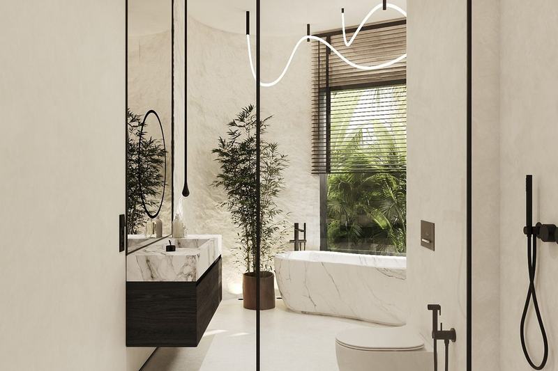 Manta Shell Villa: garden-view shower