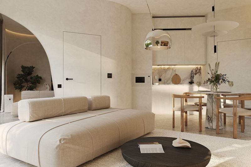 Manta Shell Villa: kitchen and dining under the vault