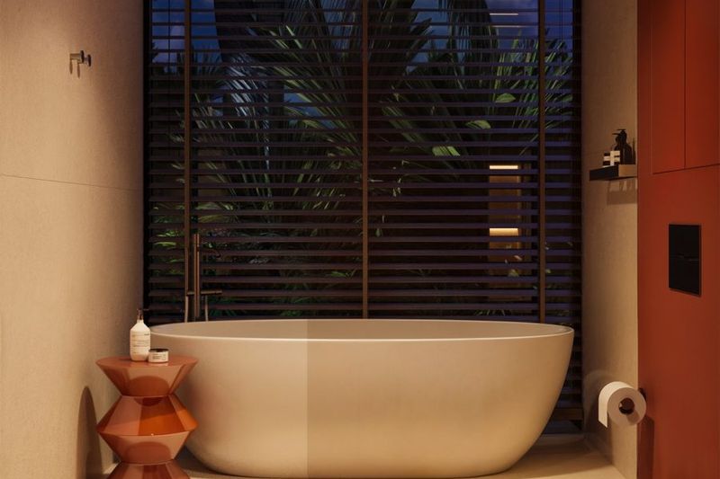 MOONO 1BD Villa: soaking tub set against the window