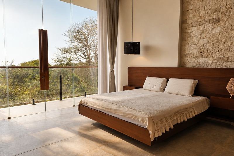 Two-bedroom villa above Pandawa, Nusa Dua: bedroom with a view