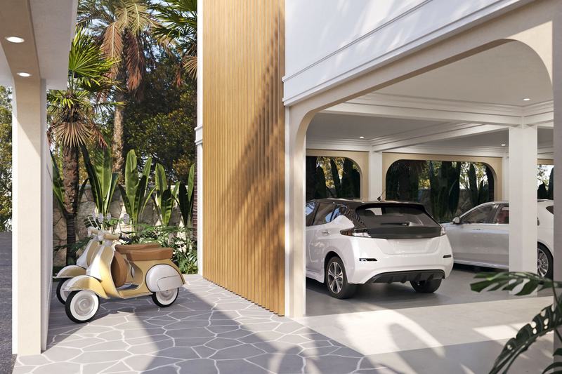 Ocean Bliss Apartments: covered parking below
