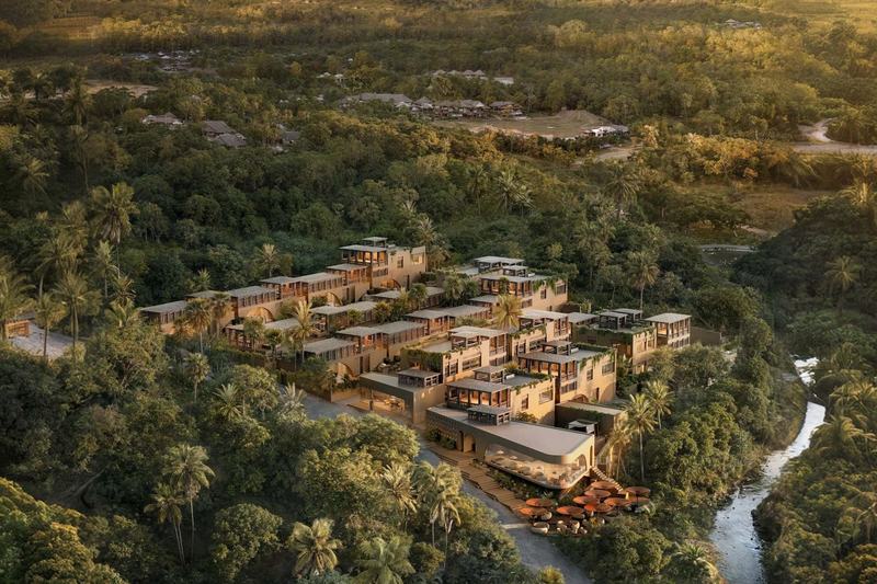 Origins by Bali Baza: aerial view of the complex above the river