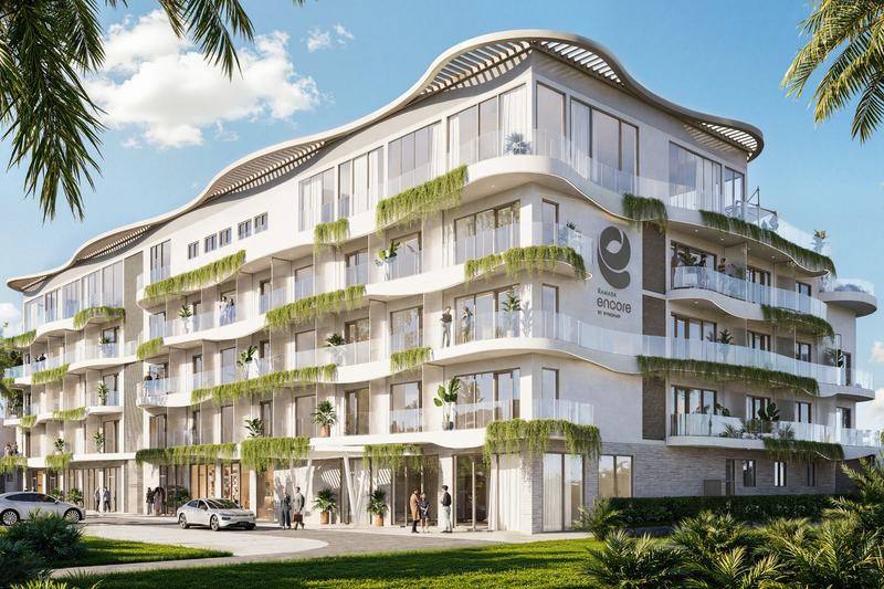 Ramada Encore Pandawa Hills: facade with planted balconies, developer's render