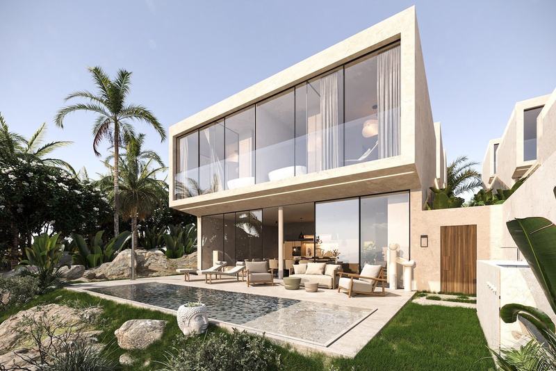 Rise Villas Unit #4: the villa facade and pool