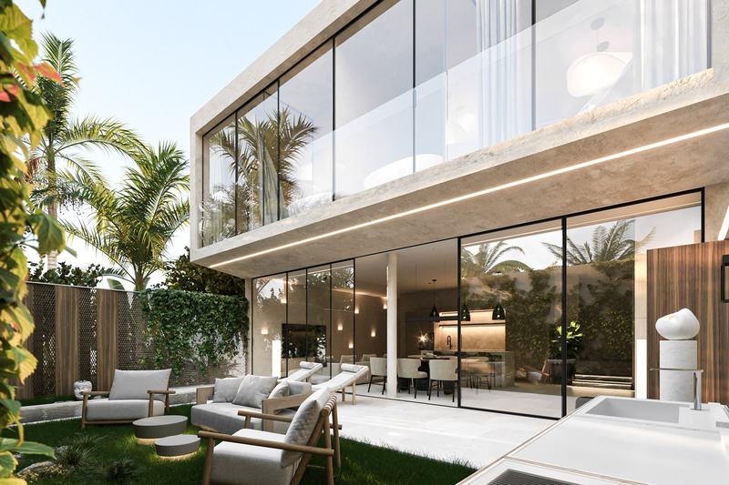 Rise Villas: terrace lounge by the floor-to-ceiling windows