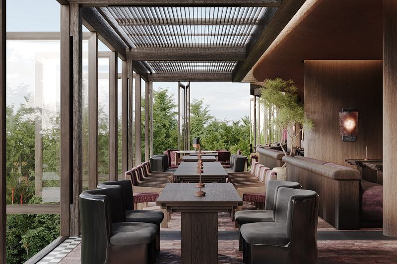 ROYA Resort: restaurant terrace looking onto greenery