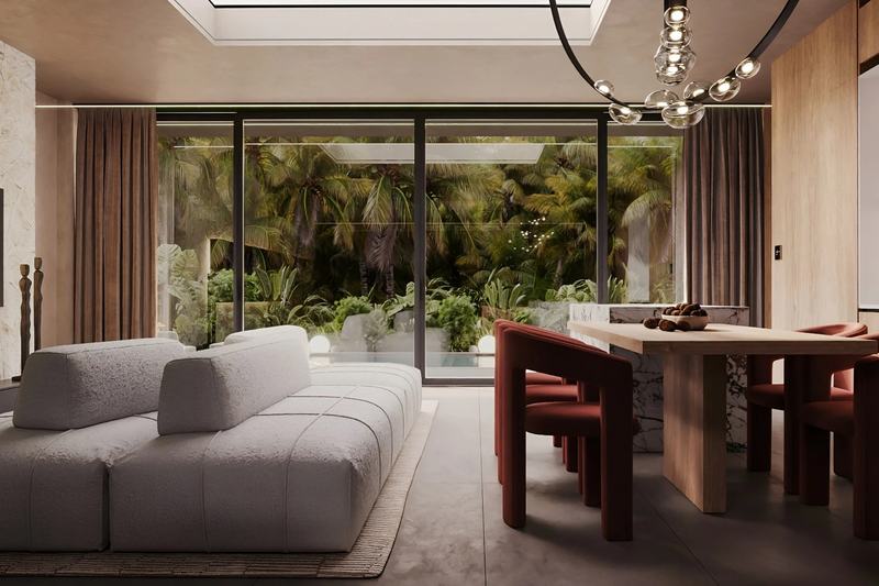 SECRET by INSHI 2BR villa: living and dining area opening to the pool