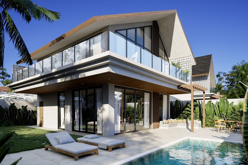 Villa B2 at Serenity Estates: pool and 101 m² terrace, render