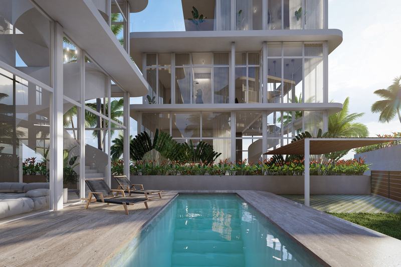Three-bedroom villa at Seseh Ocean Breeze: terrace pool