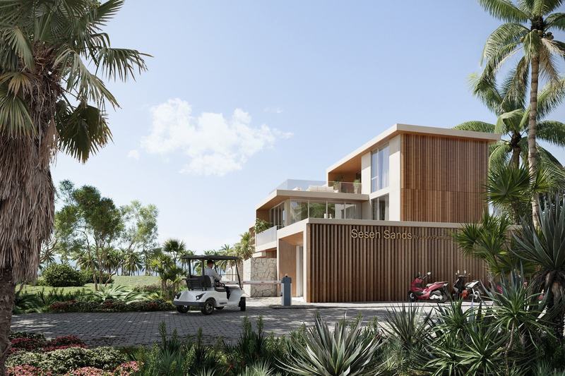 Seseh Sands: villa front and driveway from the street