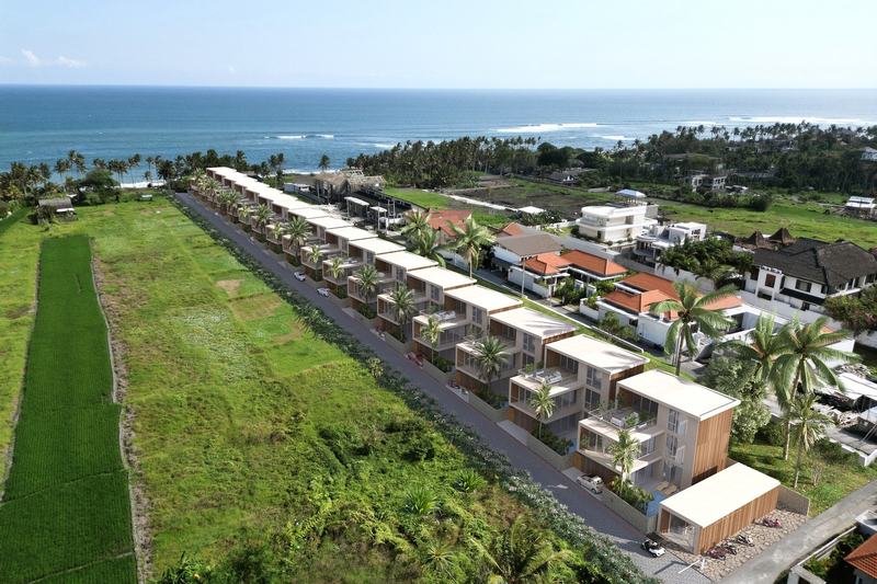 Seseh Sands corner lot: render of a terrace with an ocean view