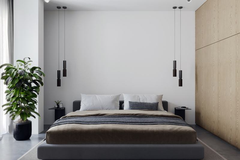 SWOI Berawa: bedroom with a timber feature wall