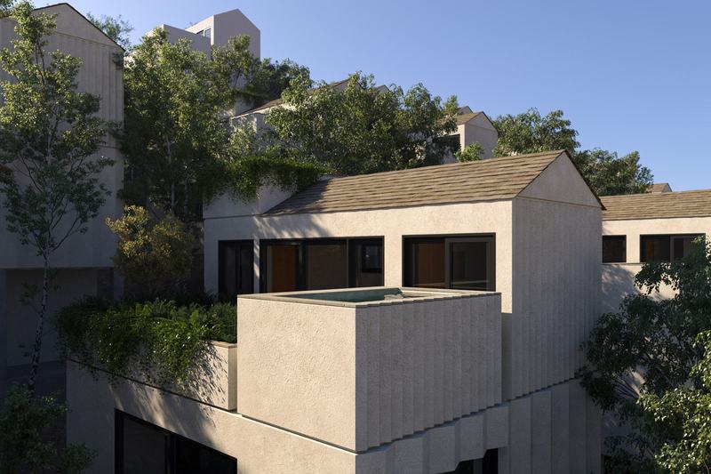 Tamora Axis two-bedroom: terrace next to the private pool