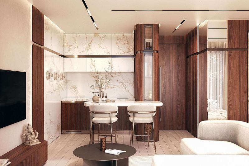 TAO Club House 28 m² studio: kitchen and dining corner