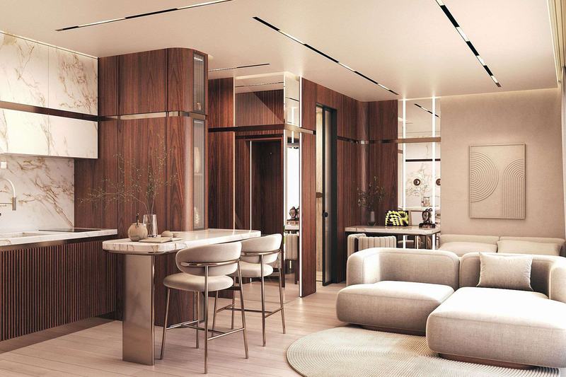TAO Club House 39 m² studio: living and dining area
