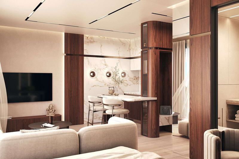TAO Club House 39 m² studio: sofa corner