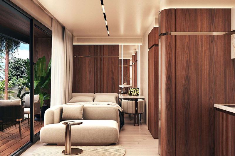 TAO Club House 39 m² studio: kitchen with a dining table