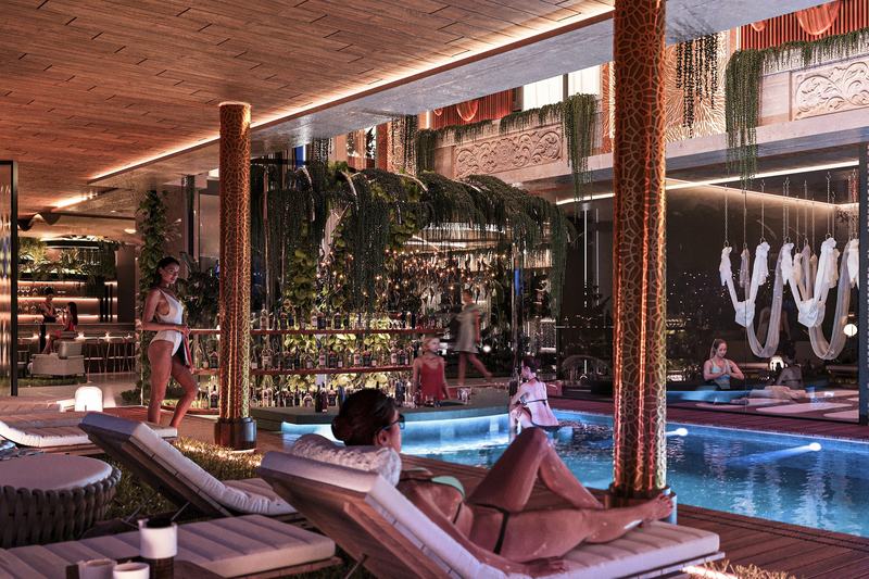 TAO Club House: lounge area beside the pool