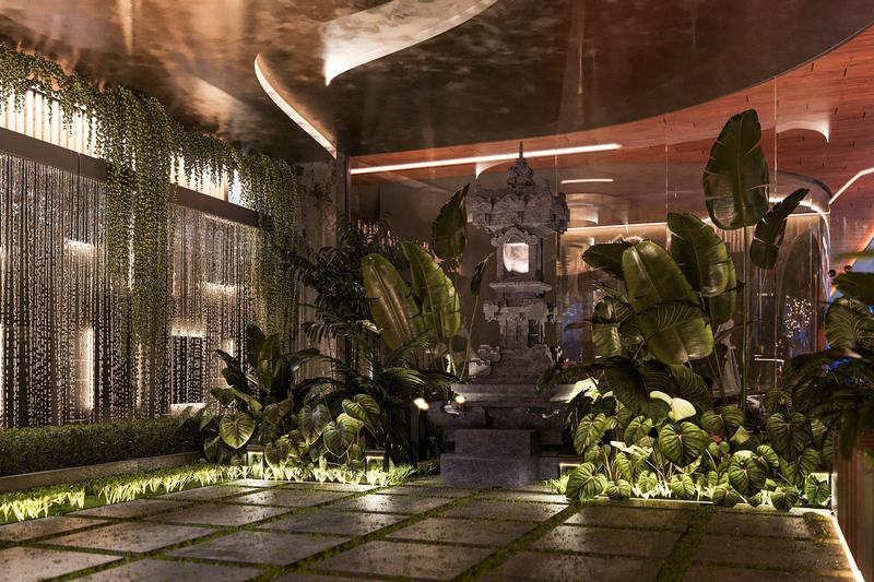 TAO Club House: the garden in the evening
