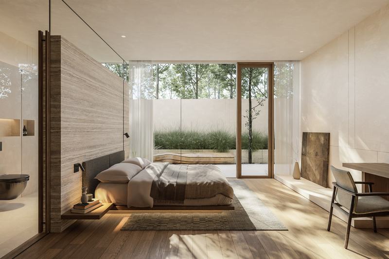 The Ease Canggu: bedroom opening onto the garden