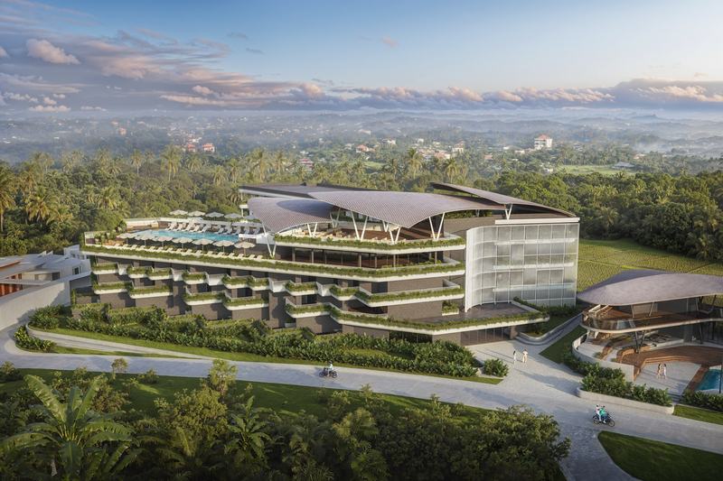 The Sense: aerial view of the complex above Nuanu