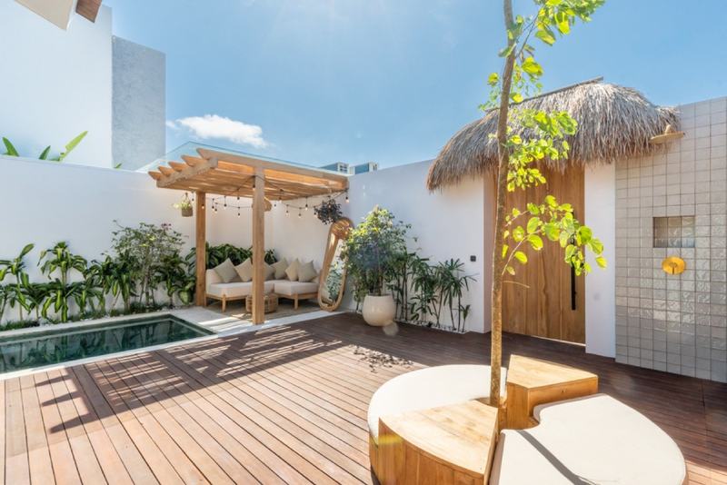 One-bedroom villa with PBG at Nyang Nyang: courtyard pool and pergola