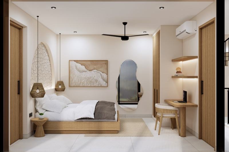 Two-bedroom rooftop villa near Nunggalan: bedroom (render)